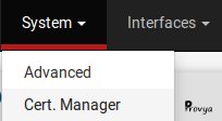 menu System > Cert. Manager