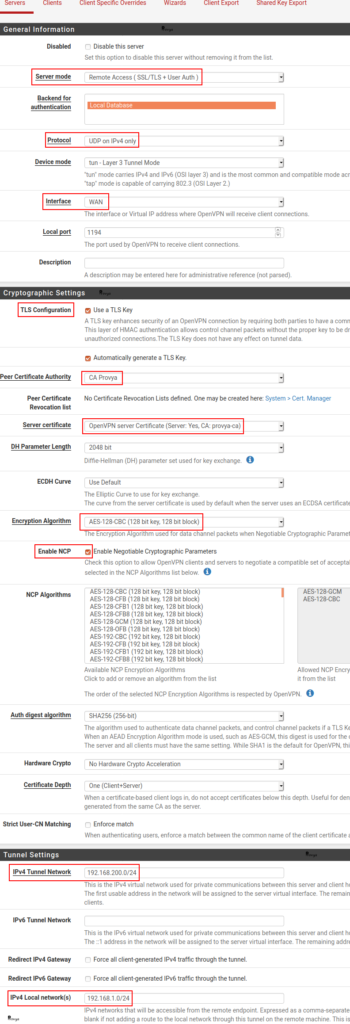 Configuring OpenVPN server for teleworking