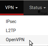 menu VPN > OpenVPN