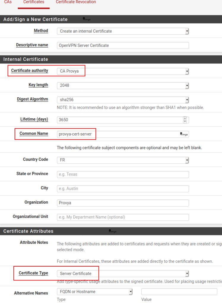 creating a Server Certificate