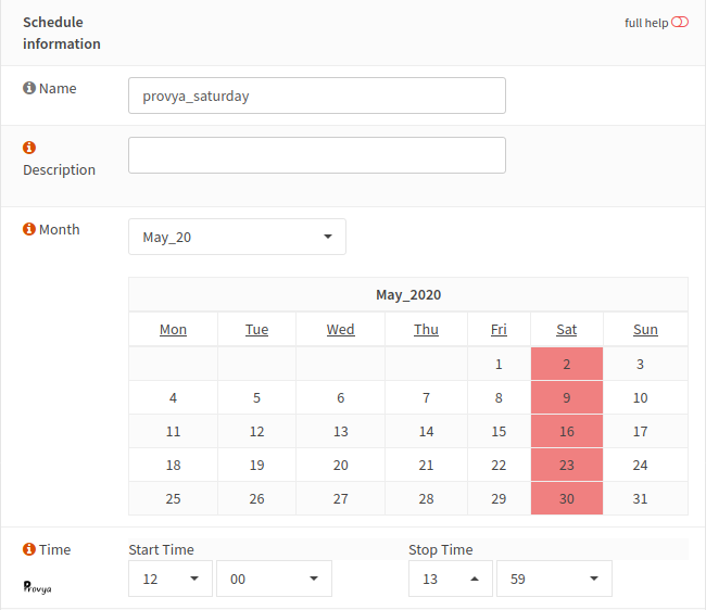 Schedule example