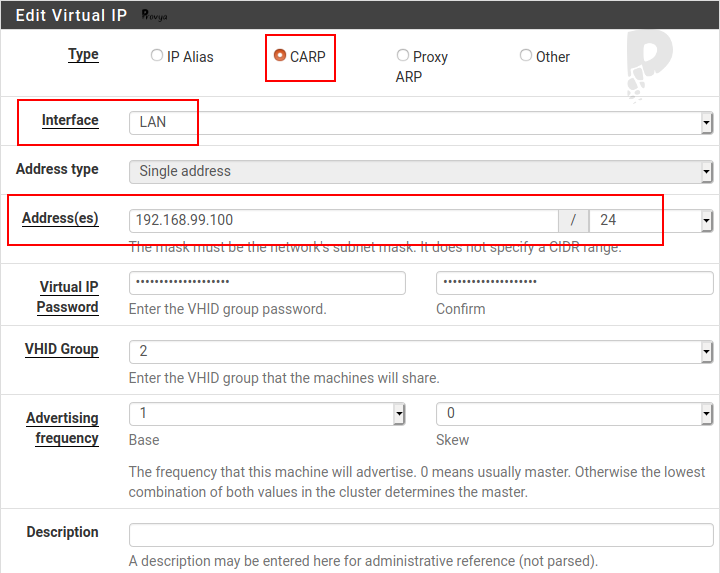 virtual IP configuration