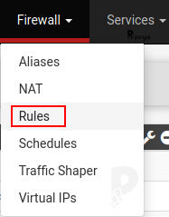 menu Firewall > Rules