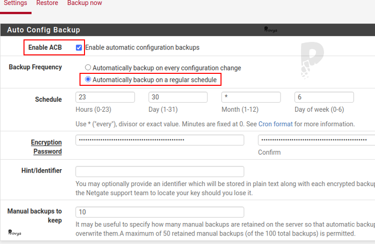 automatically backup on a regular schedule