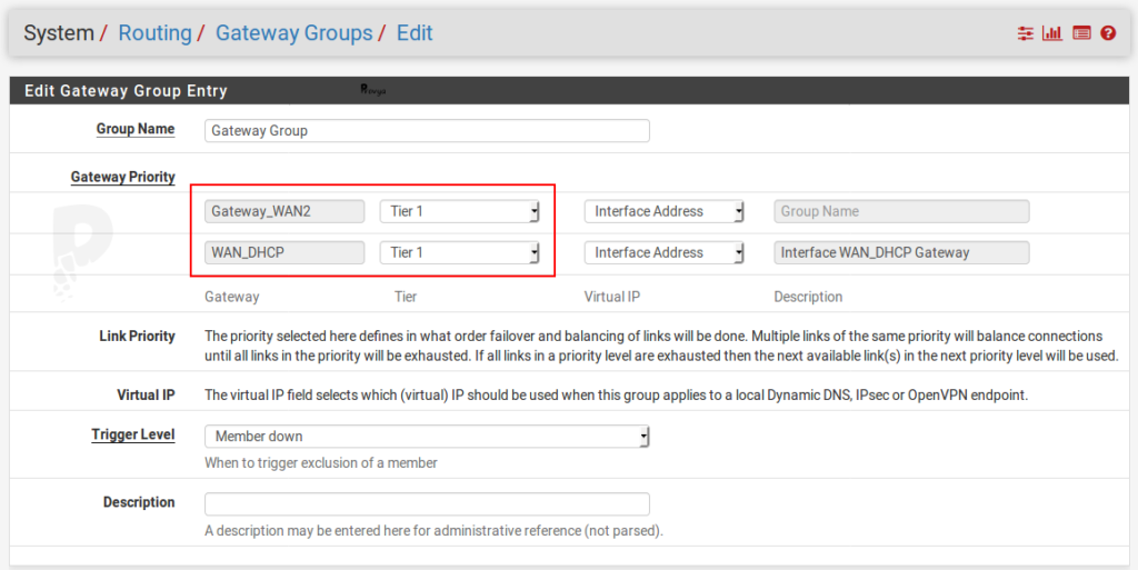 Gateway group configuration