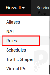 menu Firewall > Rules
