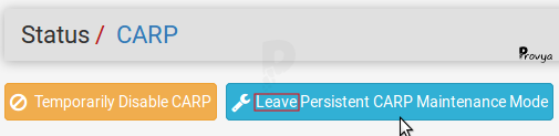 Leave persistent CARP maintenance mode
