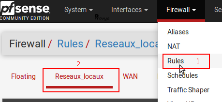 menu Firewall > Rules > Interface group