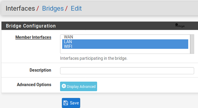 Bridge configuration