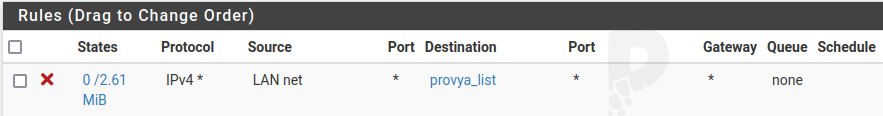 firewall rule on lan tab (pfSense)