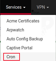 menu Services > Cron on pfSense (Provya)